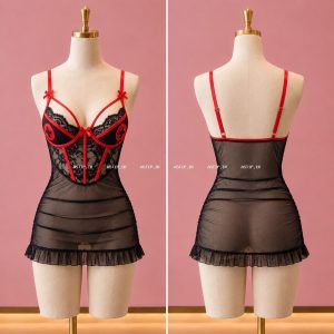 کاستوم پرستاری مشکی توری و پیراهنی زنانه برند barbie