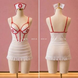 کاستوم پرستاری سفید پیراهنی زنانه برند barbie